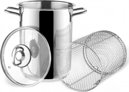 Nerez lonac za šparoge i tjesteninu s košarom i staklenim poklopcem ANETT 16 cm, 4,2 l