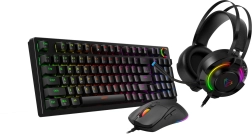 Premium gaming set 3 u 1 ECLIPSE RGB – mehanička tipkovnica, miš i slušalice