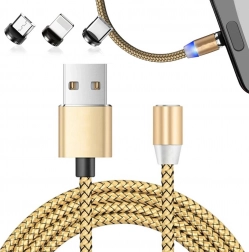 Magnetski 3-u-1 kabel za punjenje micro USB, Type‑C i Lightning, 1 m