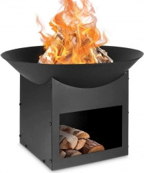 Vrtno metalno ognjište 56 cm s prostorom za drva Ambiance