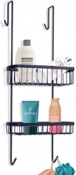 Viseća metalna polica za tuš, crna