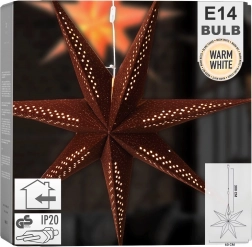 Viseća svjetleća baršunasta zvijezda 60 cm, smeđa