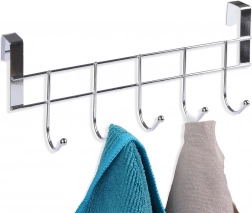 Viseća vrata kuka za ručnike ORION, krom, 5 kukica