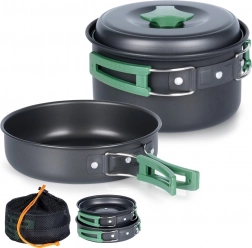 Aluminijski turistički set posuđa, 2-dijelni, 500/900 ml