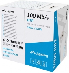 Kabel LAN UTP 100MB/s CCA 100m siva