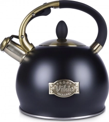 crni inox čajnik sa zviždaljkom 3 l