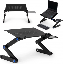 Sklopivi podesivi aluminijski stalak za prijenosno računalo s podlogom za miš