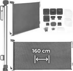 Izvlačna sigurnosna ograda 160 cm za stepenice i vrata, siva ecotoys