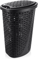 Plastična košara za rublje 45 l s poklopcem, crna