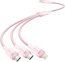 USB kabel 3u1 1,5 m 3 A Vention (ružičasti)