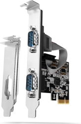 PCIe kontroler AXAGON s 2 serijska RS232 porta 250 kBd, u pakiranju standardne i low profile poklopne pločice