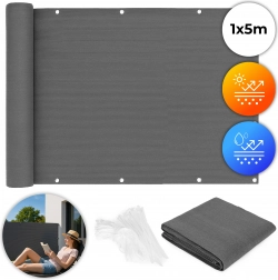 Zastor za balkon 100x500 cm s montažnim priborom siva MultiGarden