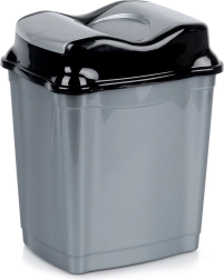 Plastična kanta za otpad s preklopnim poklopcem 9 l, siva