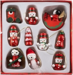 Drvene Božićne Ukrasne Kuglice Set 10 kom