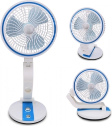 Sklopivi bežički stolni ventilator s LED svjetlom i USB punjenjem