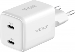 USB-C dvostruki punjač 35W VOLT GaN bijeli