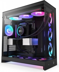 Računalno kućište NZXT H9 Flow RGB s prozorom, crno