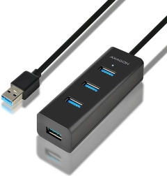 AXAGON HUE-S2BL 4-portni USB 3.2 Gen 1 hub s punjenjem i 1,2 m kabelom