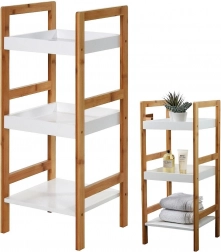 Bambusova kupaonska polica s 3 razine, 30 × 30 × 72 cm