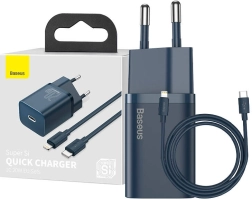 Baseus Super Si brzi punjač 20 W s USB‑C + kabel USB‑C – Lightning 1 m (plava)
