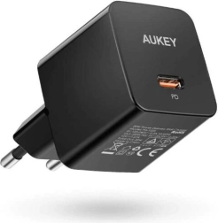 Crni mini punjač Aukey s USB‑C 20 W Power Delivery