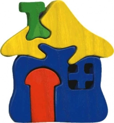 Fauna drvene slagalice s umetkom mali kućica