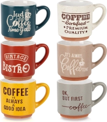Keramičke šalice za espresso 110 ml, set 6 kom