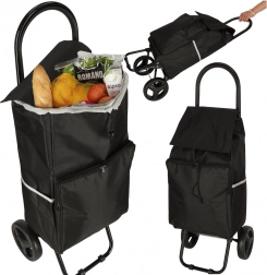 crna košarica na kotačima s okvirom