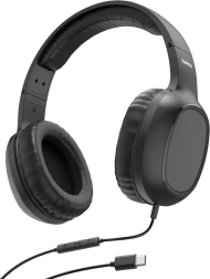 Hama fun c žičane naglavne slušalice s mikrofonom, crna