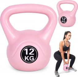 Kettlebell 12 kg ružičasti za kućni trening MODERNHOME
