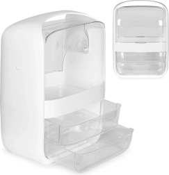 Kozmetički organizator s poklopcem i 2 ladice MODERNHOME – bijeli