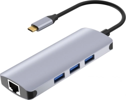 USB-C hub docking stanica s LAN-om, HDMI 4K i čitačem kartica