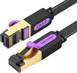 Plosnati mrežni kabel UTP CAT7 Vention ICABJ RJ45 Ethernet 10 Gbps 5 m crni