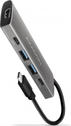 Višeportni USB hub 5 u 1, 10 Gbps, 2x USB-A + 2x USB-C + HDMI 4K/30Hz, PD 60 W