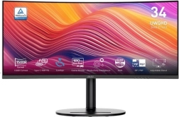 Modern MD342CQP 34" zakrivljeni LED ultrawide monitor UWQHD 120 Hz – crni
