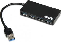 USB hub 3.0, 4 priključka, slim, crni