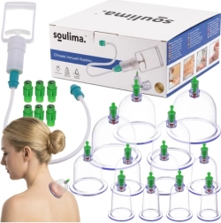 Vakuumske čašice SOULIMA bez vatre, set 12 kom s pumpicom za anticelulitnu masažu