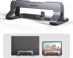 AXAGON STND-VG aluminijski vertikalni stalak za prijenosno računalo 10–17,3", sivi
