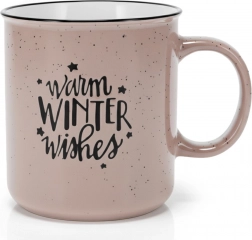 Keramička šalica XXL 700 ml – bež sa zimskim natpisom