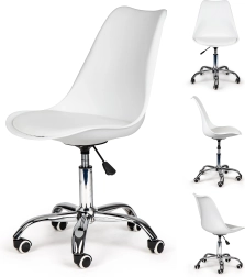 Okretna uredska stolica s bijelim jastukom ModernHome