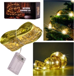 Zlatna LED traka 10m topla bijela na baterije