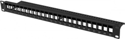 prazan patch panel 24 portova 1U 19" crni za keystone module