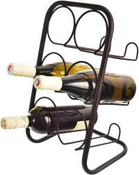 Metalni stalak za vino crni za 6 boca
