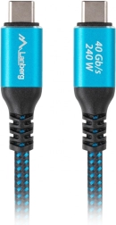 USB‑C kabel USB4 0,5 m, 240 W, 8K 60 Hz – crno‑plavi