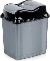 Plastična kanta za otpad 5 l s preklopnim poklopcem, siva
