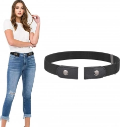 Elastični pojas bez kopče za hlače, podesiv, crni