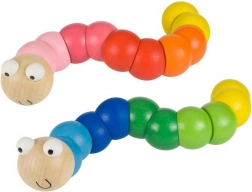 Bigjigs Toys šareni drveni crvić – plavi