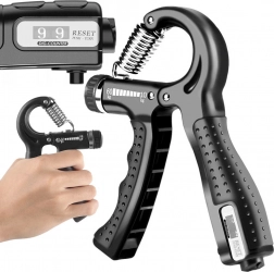 Podesivi pojačivač stiska 10–60 kg s brojačem – crna