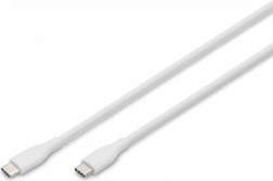 Silikonski USB-C na USB-C kabel, USB 2.0 60 W, 1 m bijeli