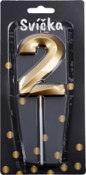 Party svjećica broj 2 zlatna
